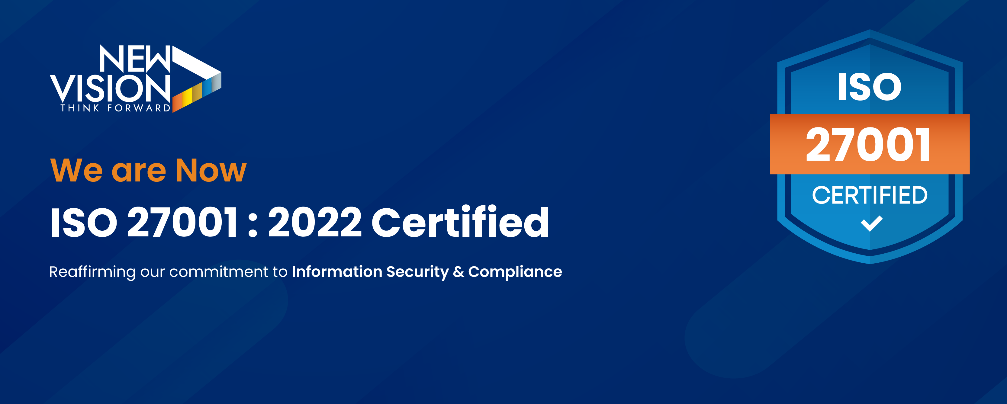 NewVision Software ISO 27001: 2022 Certified