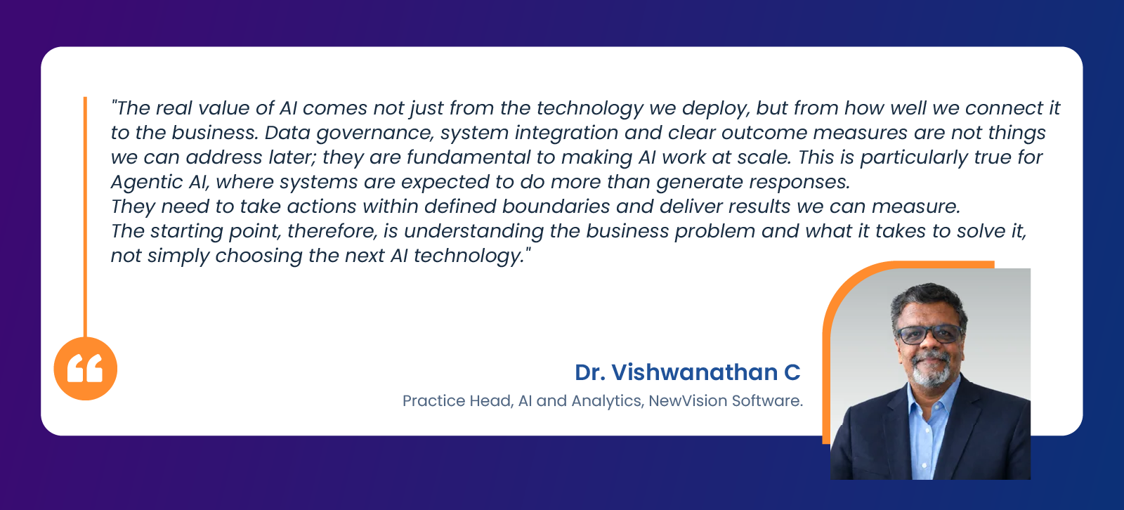 Dr. Vishwanathan quote